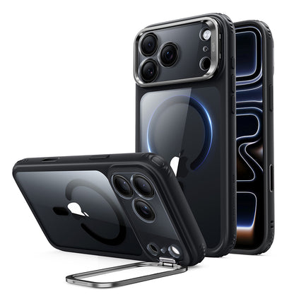 Husa MagSafe pentru Apple iPhone 18 Pro / 17 Pro, ESR, Classic Hybrid Kickstand, Neagra Transparenta