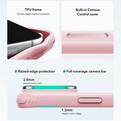 Husa MagSafe pentru Apple iPhone 18 Pro / 17 Pro, ESR, Classic Hybrid Kickstand, Roz Satinata