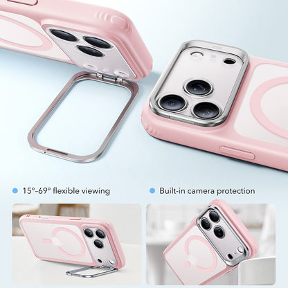 Husa MagSafe pentru Apple iPhone 18 Pro / 17 Pro, ESR, Classic Hybrid Kickstand, Roz Satinata