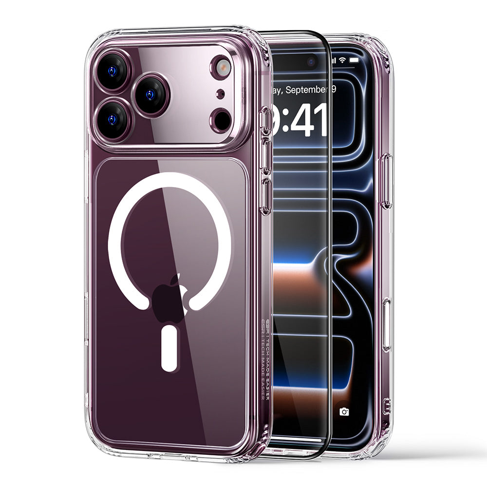 Husa MagSafe pentru Apple iPhone 18 Pro / 17 Pro, ESR, Classic Hybrid with Screen Protector, Transparenta