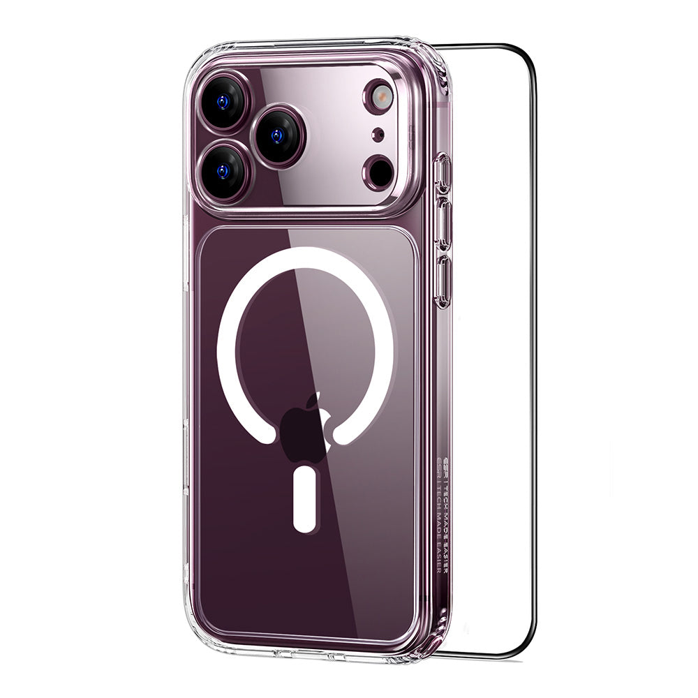 Husa MagSafe pentru Apple iPhone 18 Pro / 17 Pro, ESR, Classic Hybrid with Screen Protector, Transparenta