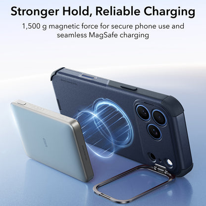 Husa MagSafe pentru Apple iPhone 18 Pro / 17 Pro, ESR, Cyber Armor Kickstand, Albastra