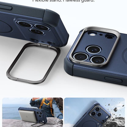 Husa MagSafe pentru Apple iPhone 18 Pro / 17 Pro, ESR, Cyber Armor Kickstand, Albastra