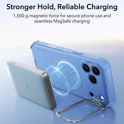 Husa MagSafe pentru Apple iPhone 18 Pro / 17 Pro, ESR, Cyber Armor Kickstand, Bleu