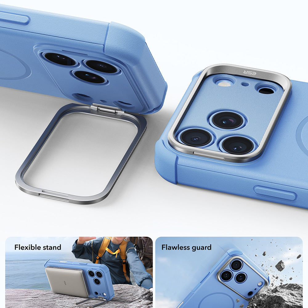 Husa MagSafe pentru Apple iPhone 18 Pro / 17 Pro, ESR, Cyber Armor Kickstand, Bleu