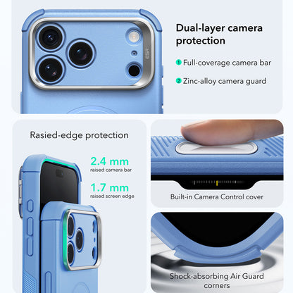 Husa MagSafe pentru Apple iPhone 18 Pro / 17 Pro, ESR, Cyber Armor Kickstand, Bleu