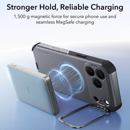 Husa MagSafe pentru Apple iPhone 18 Pro / 17 Pro, ESR, Cyber Armor Kickstand, Gri