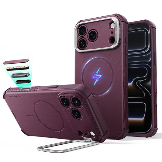 Husa MagSafe pentru Apple iPhone 18 Pro / 17 Pro, ESR, Cyber Armor Kickstand, Visinie Inchis Satinata