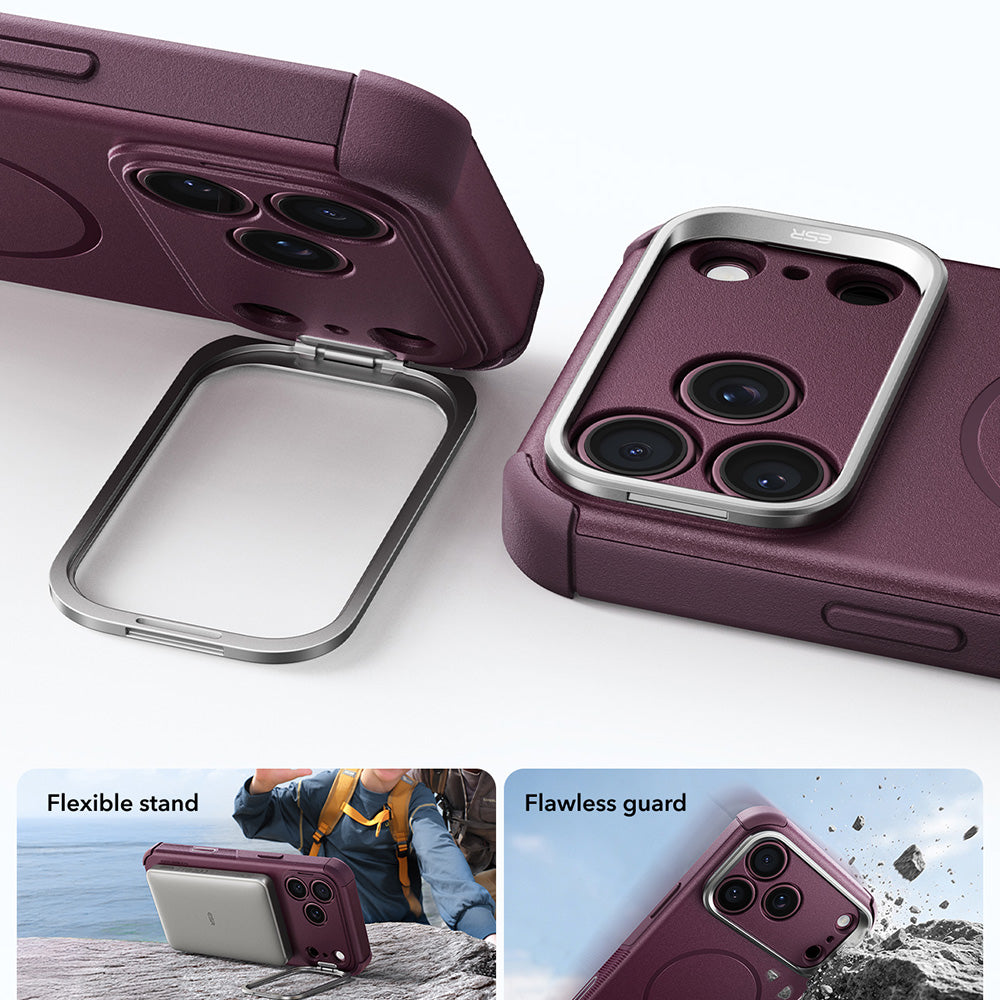 Husa MagSafe pentru Apple iPhone 18 Pro / 17 Pro, ESR, Cyber Armor Kickstand, Visinie Inchis Satinata
