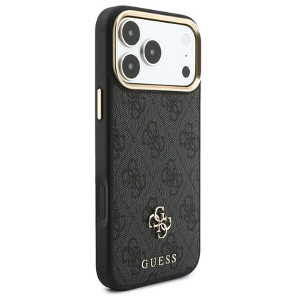 Husa MagSafe pentru Apple iPhone 18 Pro / 17 Pro, Guess, 4G Cardslot & Big Strap, Neagra