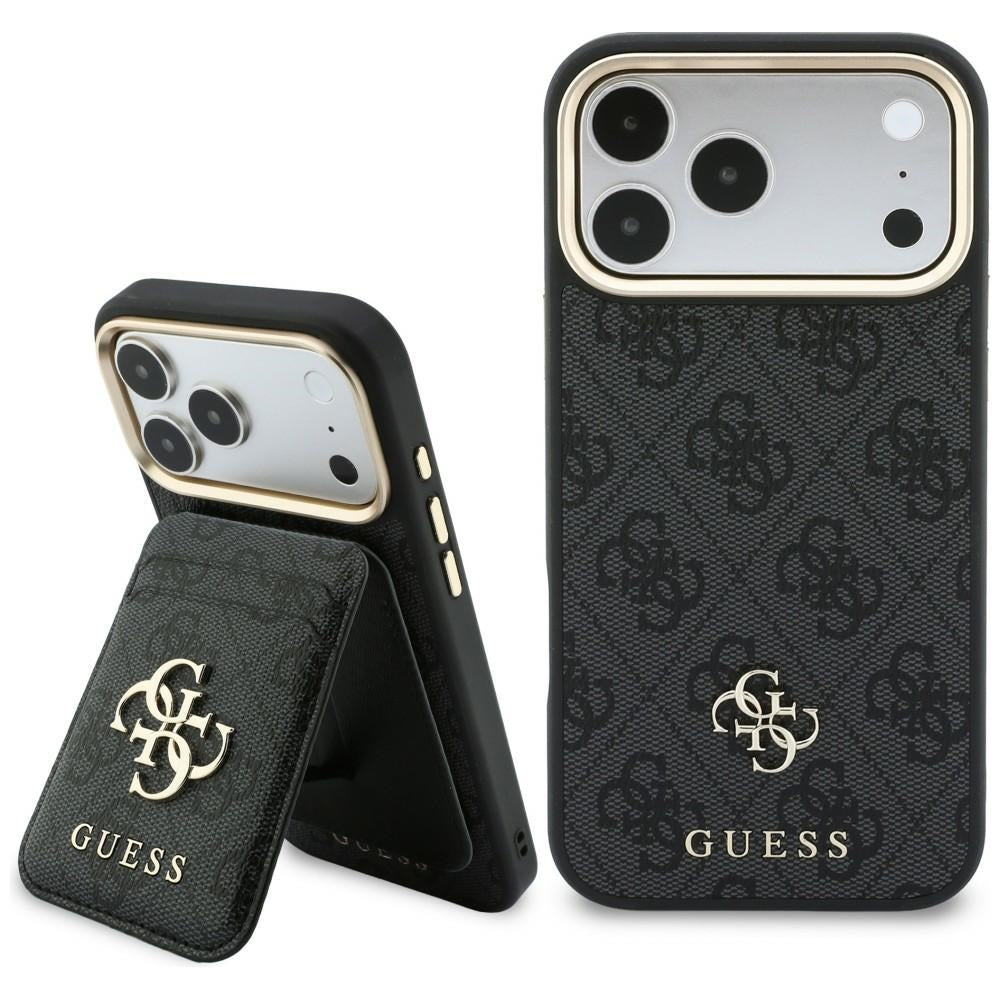 Husa MagSafe pentru Apple iPhone 18 Pro / 17 Pro, Guess, 4G Cardslot, Neagra