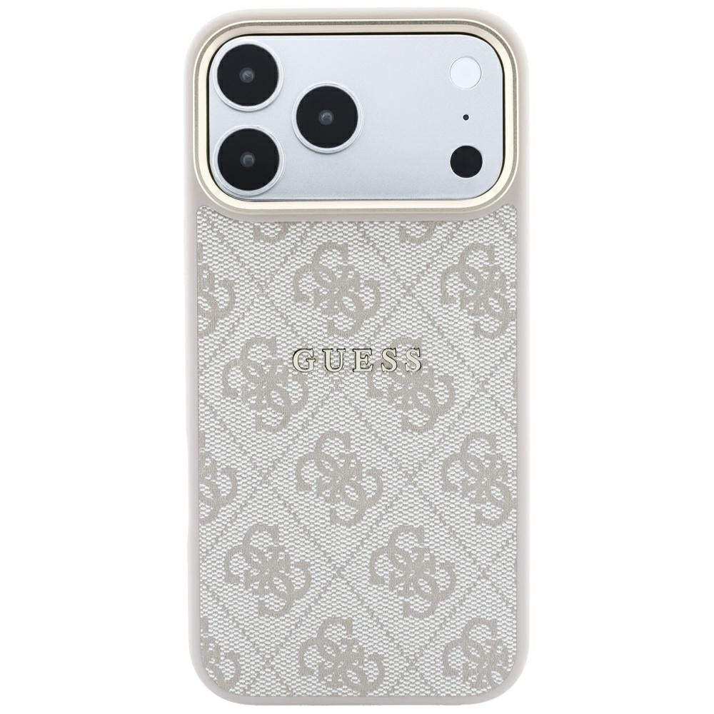 Husa MagSafe pentru Apple iPhone 18 Pro / 17 Pro, Guess, 4G Embossed Classic, Roz