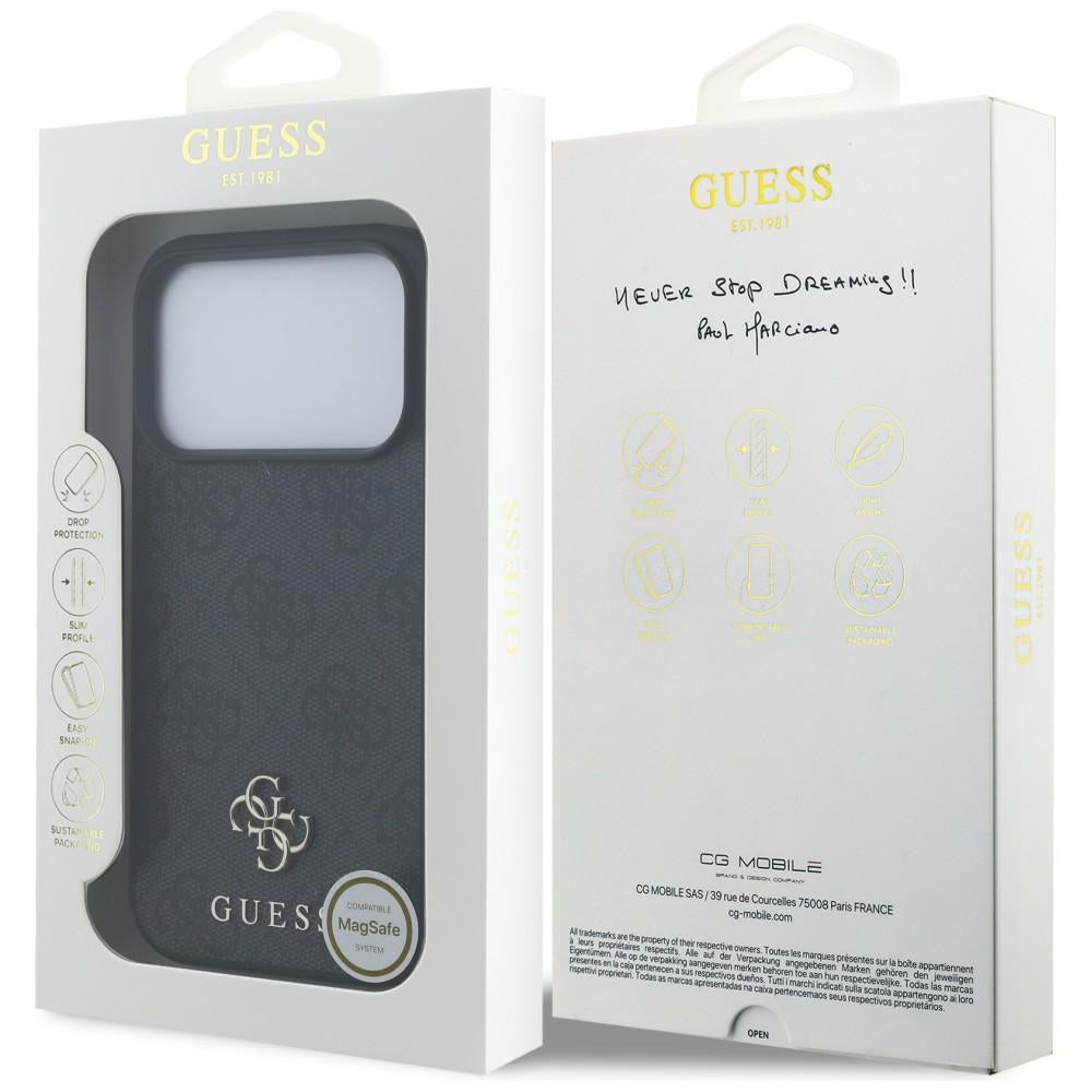Husa MagSafe pentru Apple iPhone 18 Pro / 17 Pro, Guess, 4G Small and Classic Logo, Neagra