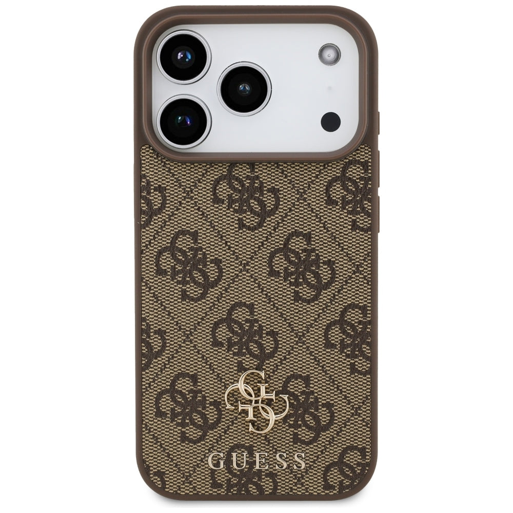 Husa MagSafe pentru Apple iPhone 18 Pro / 17 Pro, Guess, 4G Small and Classic, Maro