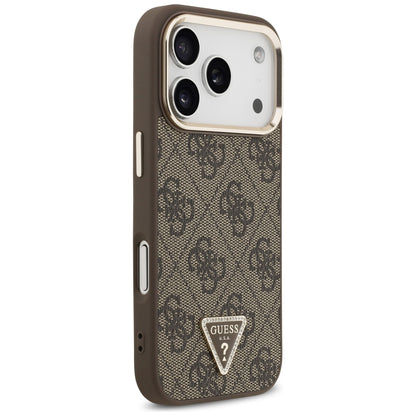 Husa MagSafe pentru Apple iPhone 18 Pro / 17 Pro, Guess, 4G Triangle Logo, Maro