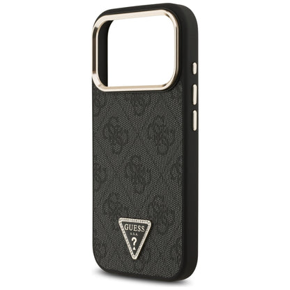 Husa MagSafe pentru Apple iPhone 18 Pro / 17 Pro, Guess, 4G Triangle Logo, Neagra