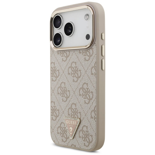 Husa MagSafe pentru Apple iPhone 18 Pro / 17 Pro, Guess, 4G Triangle Logo, Roz Aurie