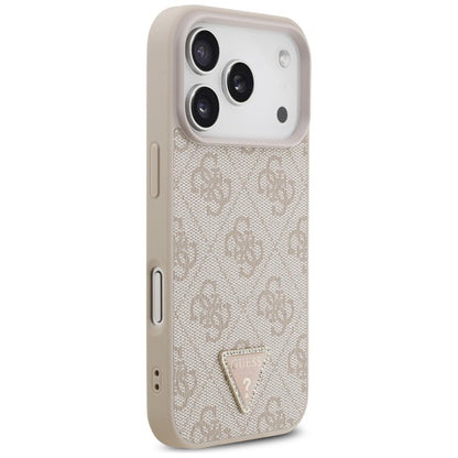 Husa MagSafe pentru Apple iPhone 18 Pro / 17 Pro, Guess, 4G Triangle Strass, Roz