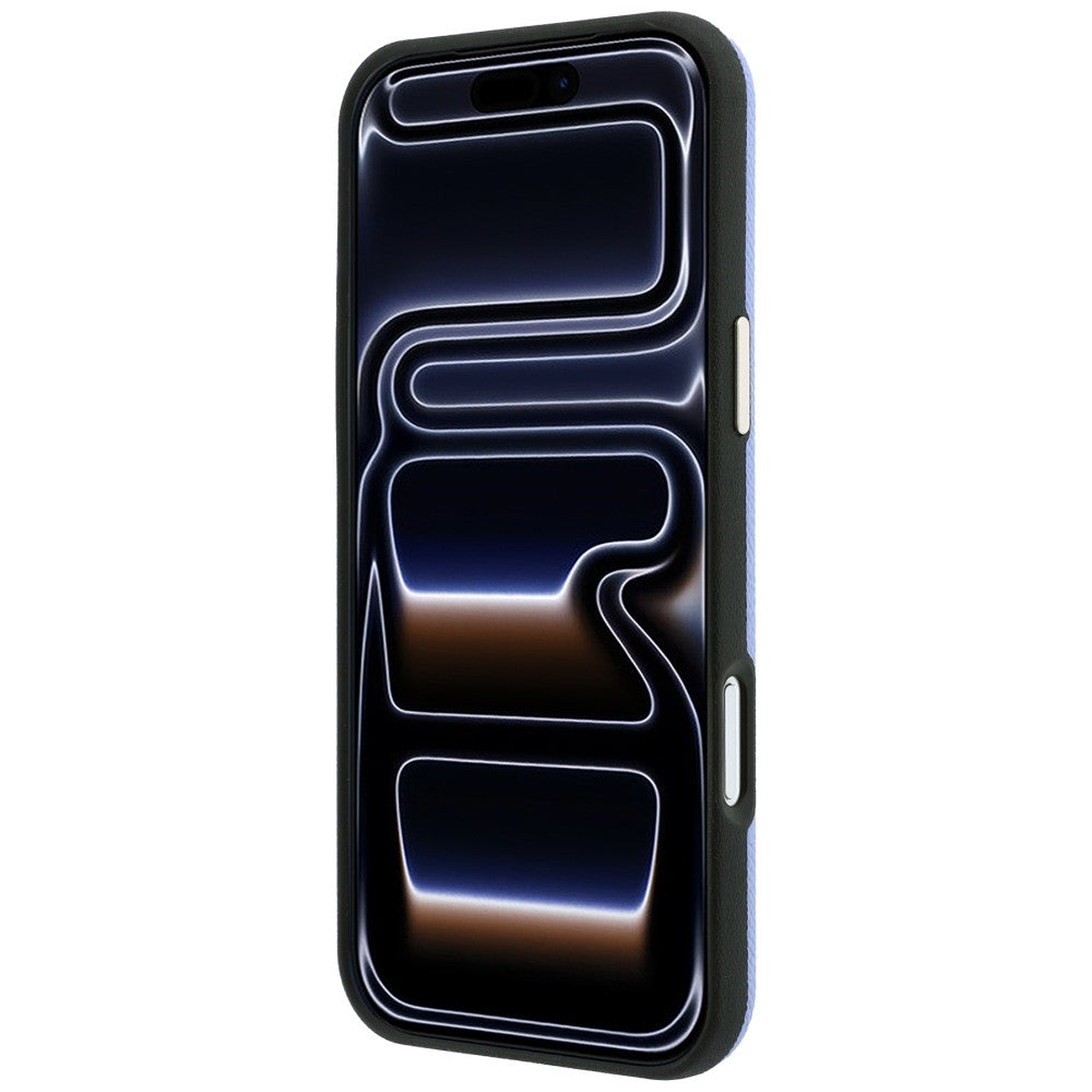 Husa MagSafe pentru Apple iPhone 18 Pro / 17 Pro, Guess, Grained Round Strass Logo, Bleu