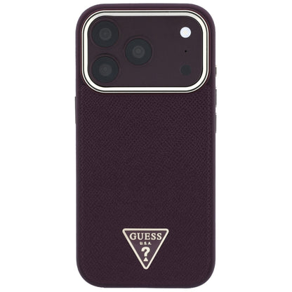 Husa MagSafe pentru Apple iPhone 18 Pro / 17 Pro, Guess, Grained Triangle Logo, Visinie