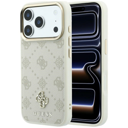 Husa MagSafe pentru Apple iPhone 18 Pro / 17 Pro, Guess, Peony 4G Small Logo, Bej