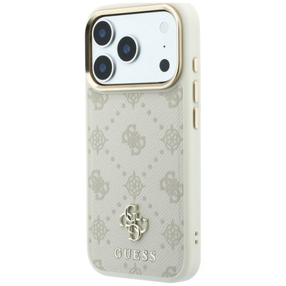 Husa MagSafe pentru Apple iPhone 18 Pro / 17 Pro, Guess, Peony 4G Small Logo, Bej