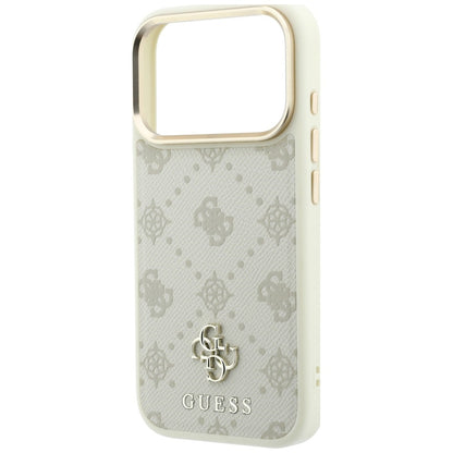 Husa MagSafe pentru Apple iPhone 18 Pro / 17 Pro, Guess, Peony 4G Small Logo, Bej