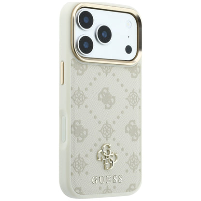 Husa MagSafe pentru Apple iPhone 18 Pro / 17 Pro, Guess, Peony 4G Small Logo, Bej