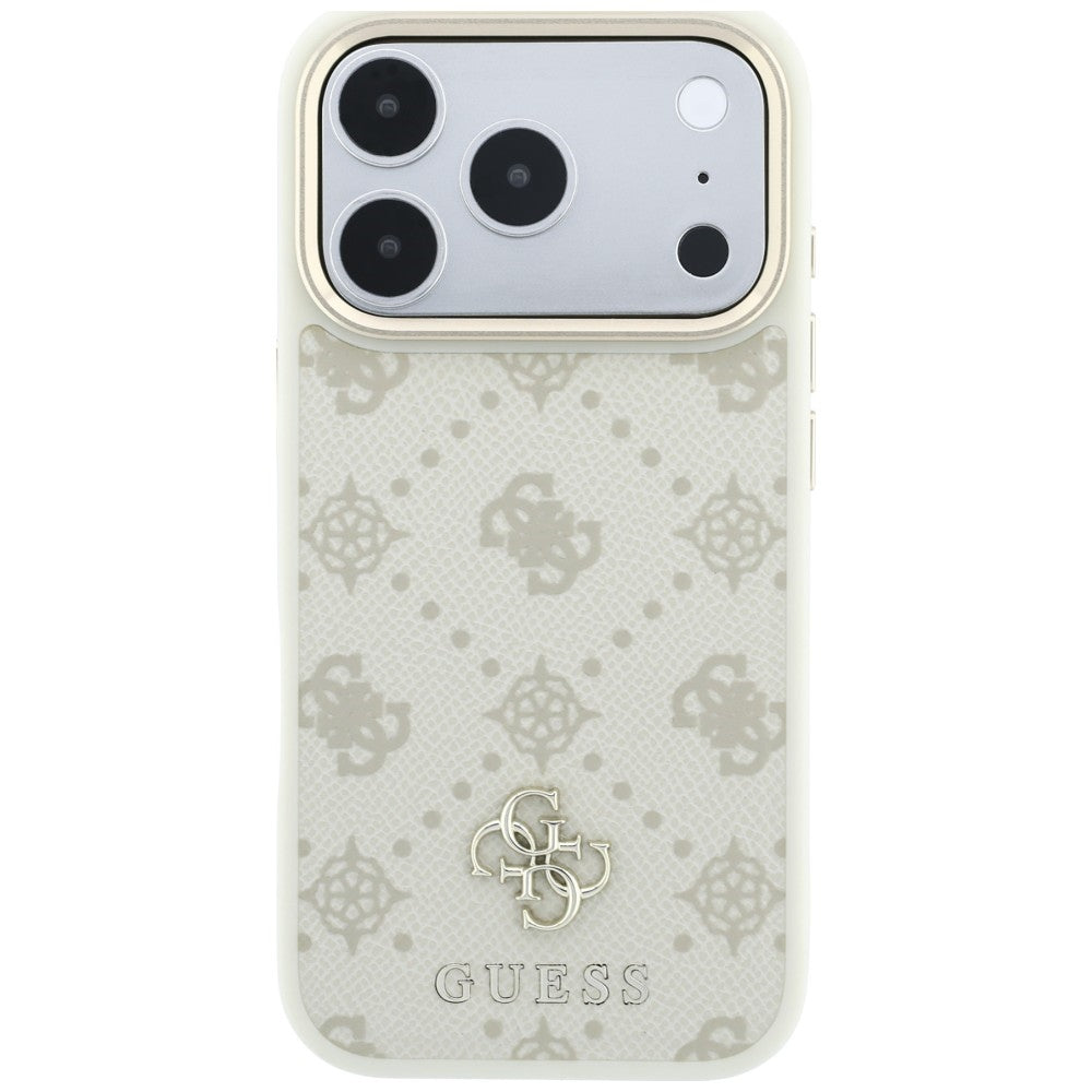 Husa MagSafe pentru Apple iPhone 18 Pro / 17 Pro, Guess, Peony 4G Small Logo, Bej