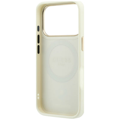 Husa MagSafe pentru Apple iPhone 18 Pro / 17 Pro, Guess, Peony 4G Small Logo, Bej