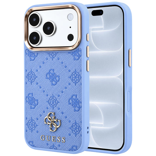 Husa MagSafe pentru Apple iPhone 18 Pro / 17 Pro, Guess, Peony 4G Small Logo, Bleu