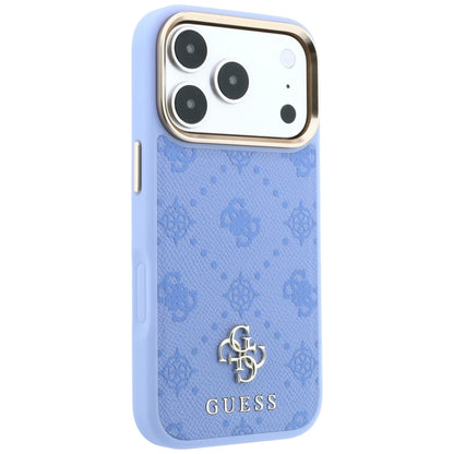 Husa MagSafe pentru Apple iPhone 18 Pro / 17 Pro, Guess, Peony 4G Small Logo, Bleu