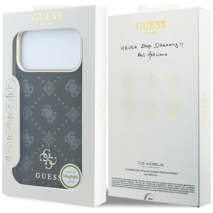 Husa MagSafe pentru Apple iPhone 18 Pro / 17 Pro, Guess, Peony 4G Small Logo, Neagra