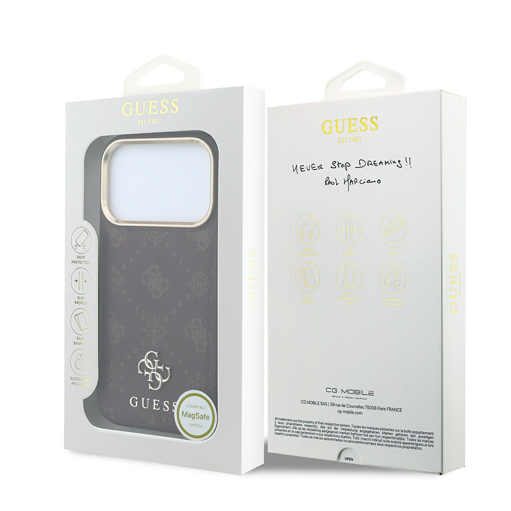 Husa MagSafe pentru Apple iPhone 18 Pro / 17 Pro, Guess, Peony 4G Small Logo, Visinie