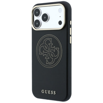 Husa MagSafe pentru Apple iPhone 18 Pro / 17 Pro, Guess, Perforated 4G, Neagra