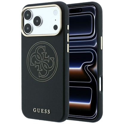 Husa MagSafe pentru Apple iPhone 18 Pro / 17 Pro, Guess, Perforated 4G, Neagra