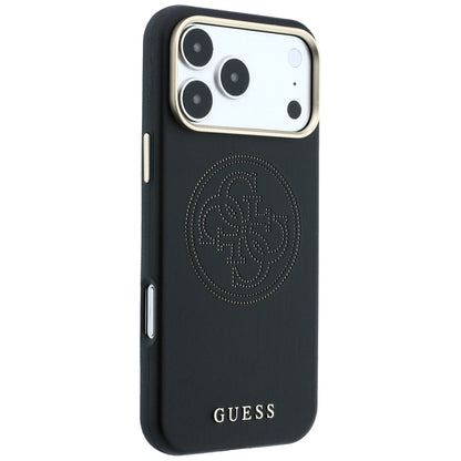 Husa MagSafe pentru Apple iPhone 18 Pro / 17 Pro, Guess, Perforated 4G, Neagra