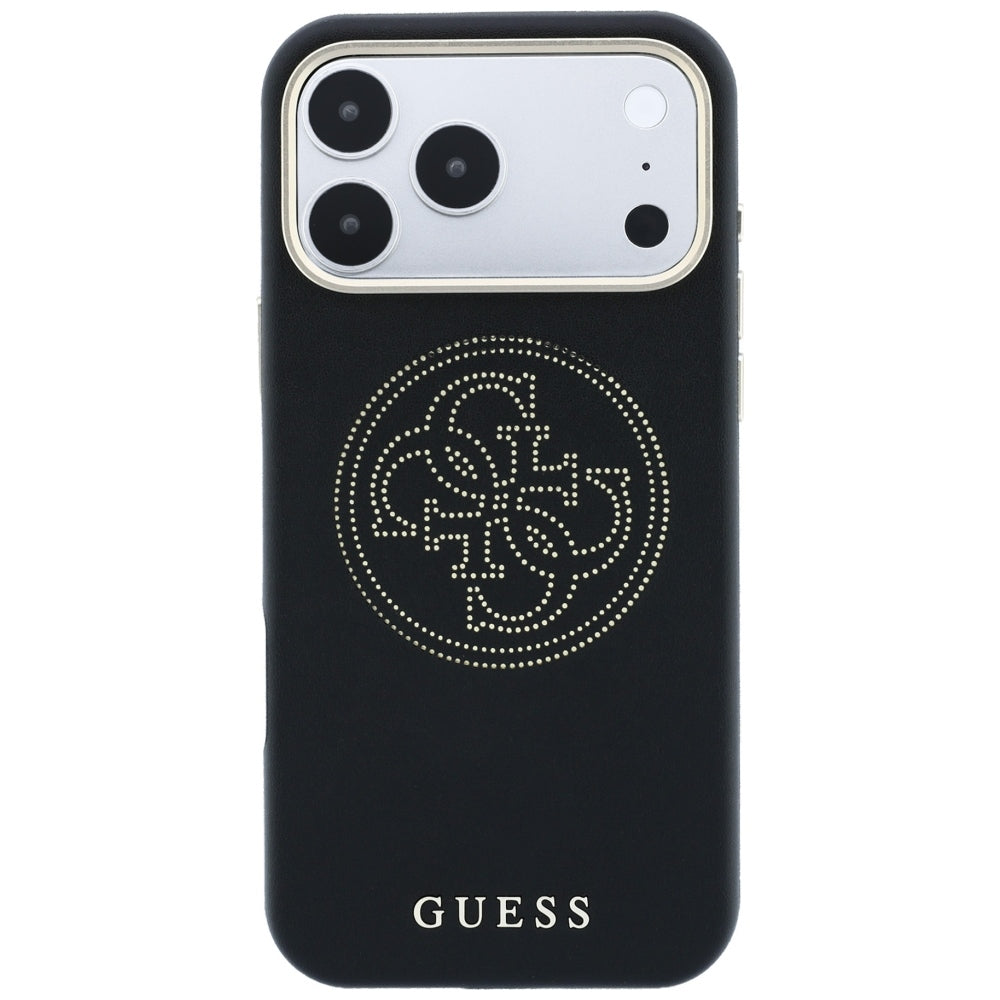 Husa MagSafe pentru Apple iPhone 18 Pro / 17 Pro, Guess, Perforated 4G, Neagra