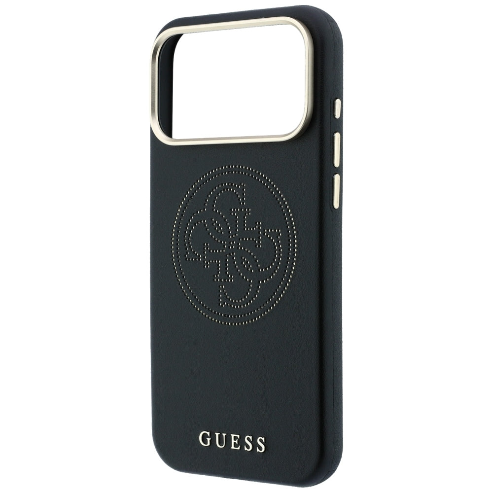 Husa MagSafe pentru Apple iPhone 18 Pro / 17 Pro, Guess, Perforated 4G, Neagra