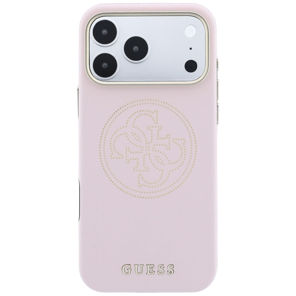 Husa MagSafe pentru Apple iPhone 18 Pro / 17 Pro, Guess, Perforated 4G, Roz