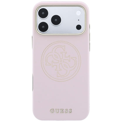 Husa MagSafe pentru Apple iPhone 18 Pro / 17 Pro, Guess, Perforated 4G, Roz