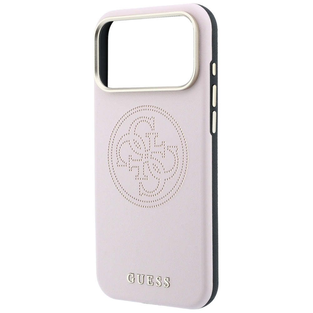 Husa MagSafe pentru Apple iPhone 18 Pro / 17 Pro, Guess, Perforated 4G, Roz
