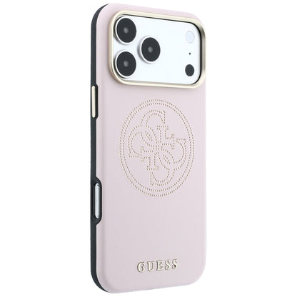 Husa MagSafe pentru Apple iPhone 18 Pro / 17 Pro, Guess, Perforated 4G, Roz