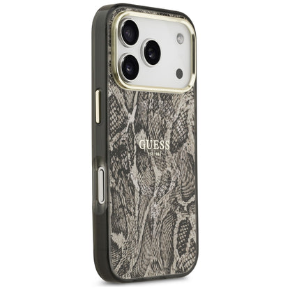 Husa MagSafe pentru Apple iPhone 18 Pro / 17 Pro, Guess, Python Pattern, Maro