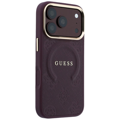 Husa MagSafe pentru Apple iPhone 18 Pro / 17 Pro, Guess, Saffiano Peony Ring, Visinie