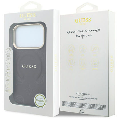 Husa MagSafe pentru Apple iPhone 18 Pro / 17 Pro, Guess, Saffiano Peony Ring, Visinie
