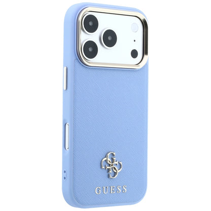 Husa MagSafe pentru Apple iPhone 18 Pro / 17 Pro, Guess, Saffiano Small 4G Classic, Bleu