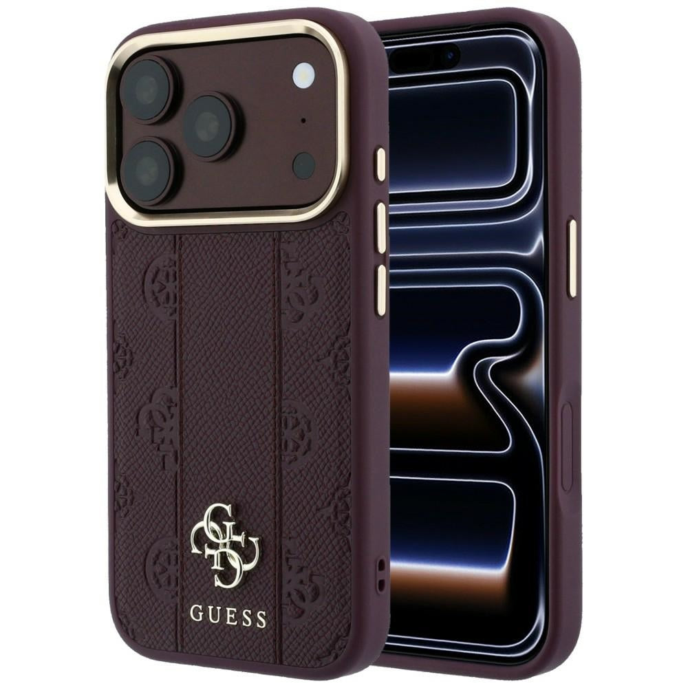 Husa MagSafe pentru Apple iPhone 18 Pro / 17 Pro, Guess, Stripe Peony 4G, Visinie