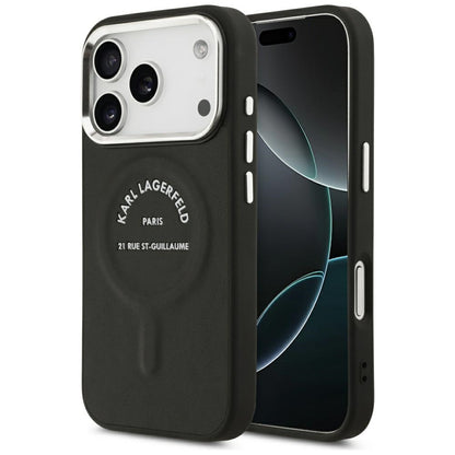 Husa MagSafe pentru Apple iPhone 18 Pro / 17 Pro, Karl Lagerfeld, EMB. Ring with Karl RSG Logo, Neagra