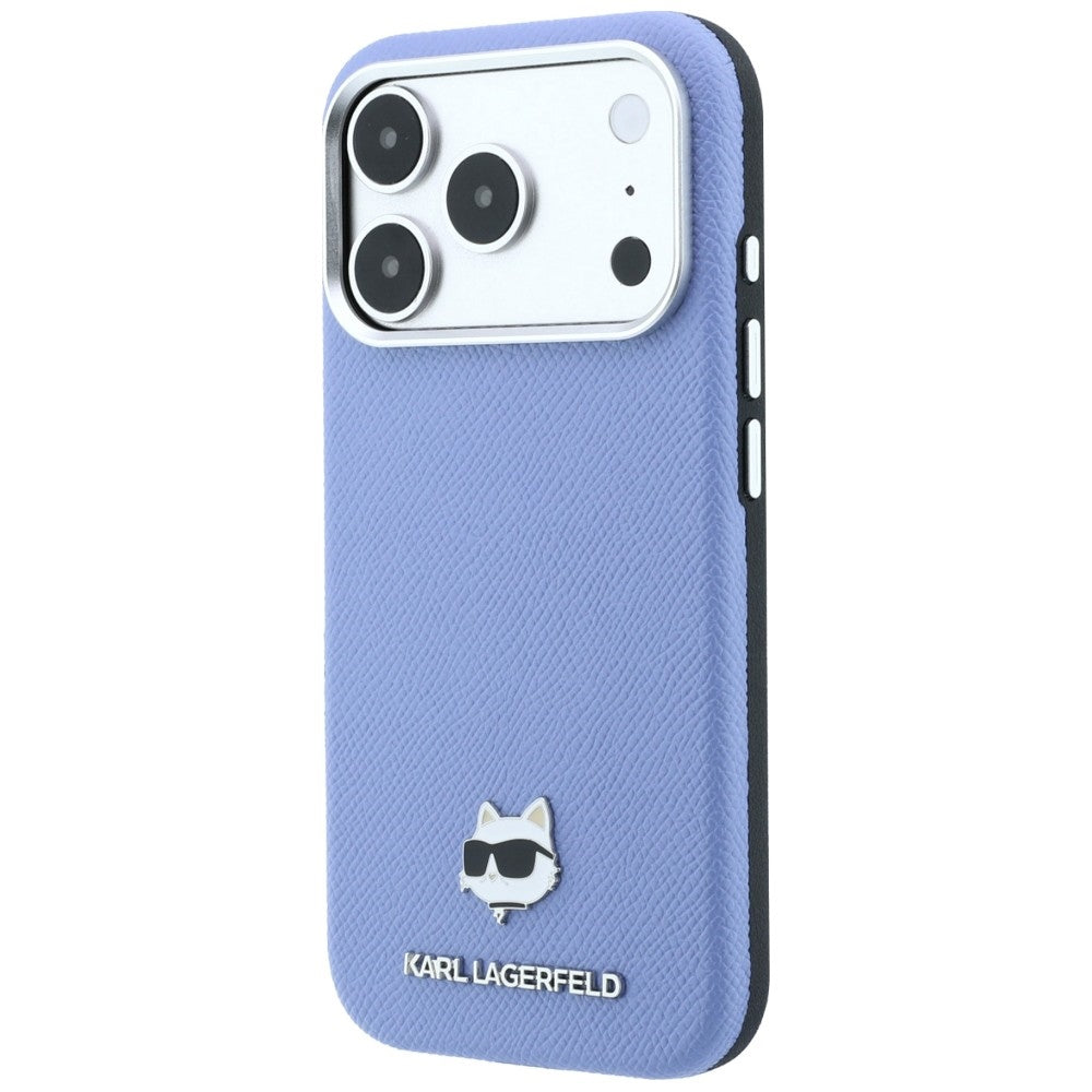 Husa MagSafe pentru Apple iPhone 18 Pro / 17 Pro, Karl Lagerfeld, Grained Choupette Head, Bleu